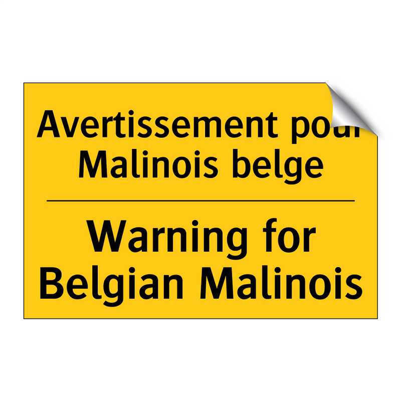 Avertissement pour Malinois belge /.../ - Warning for Belgian Malinois