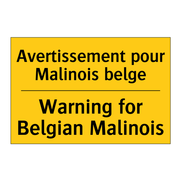 Avertissement pour Malinois belge /.../ - Warning for Belgian Malinois
