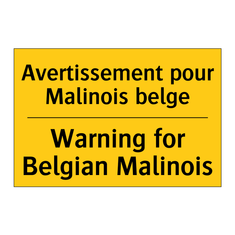 Avertissement pour Malinois belge /.../ - Warning for Belgian Malinois