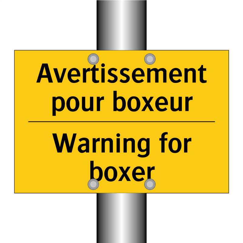 Avertissement pour boxeur - Warning for boxer