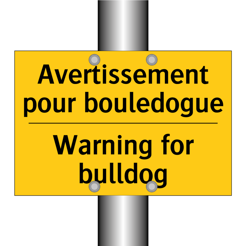 Avertissement pour bouledogue - Warning for bulldog