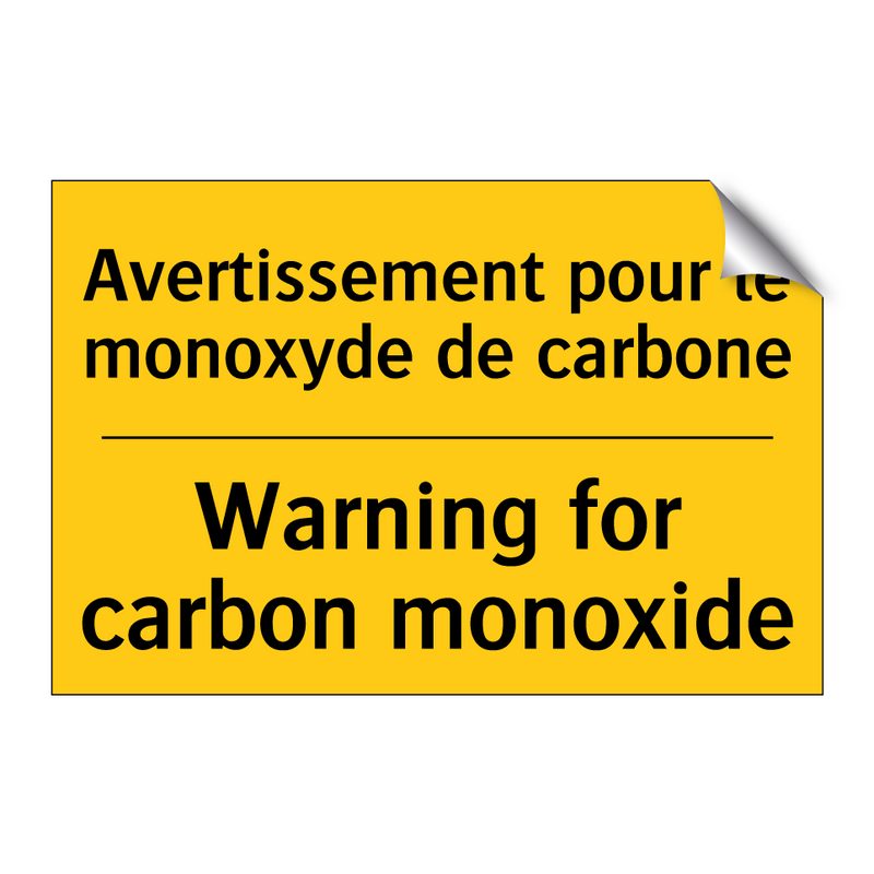 Avertissement pour le monoxyde  /.../ - Warning for carbon monoxide
