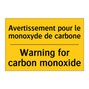 Avertissement pour le monoxyde  /.../ - Warning for carbon monoxide