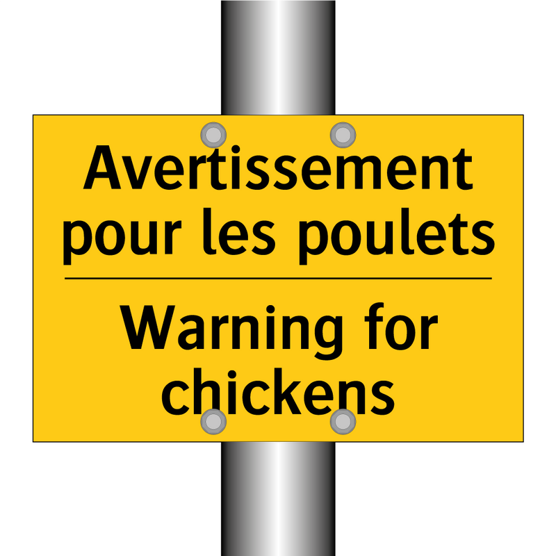 Avertissement pour les poulets - Warning for chickens