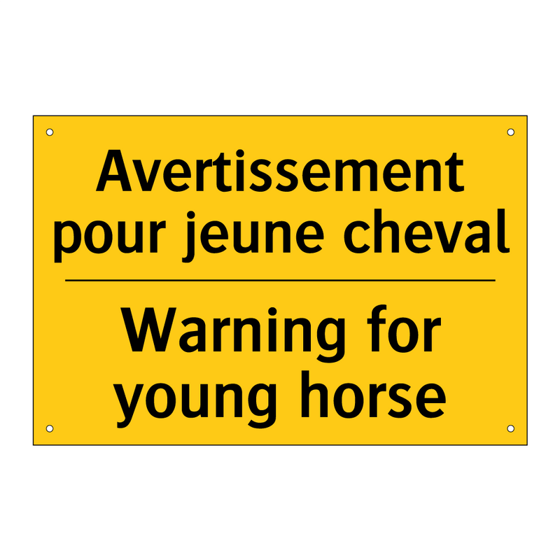 Avertissement pour jeune cheval /.../ - Warning for young horse