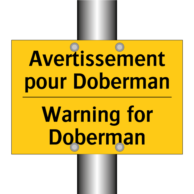 Avertissement pour Doberman - Warning for Doberman