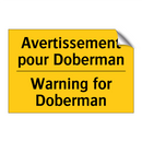 Avertissement pour Doberman - Warning for Doberman