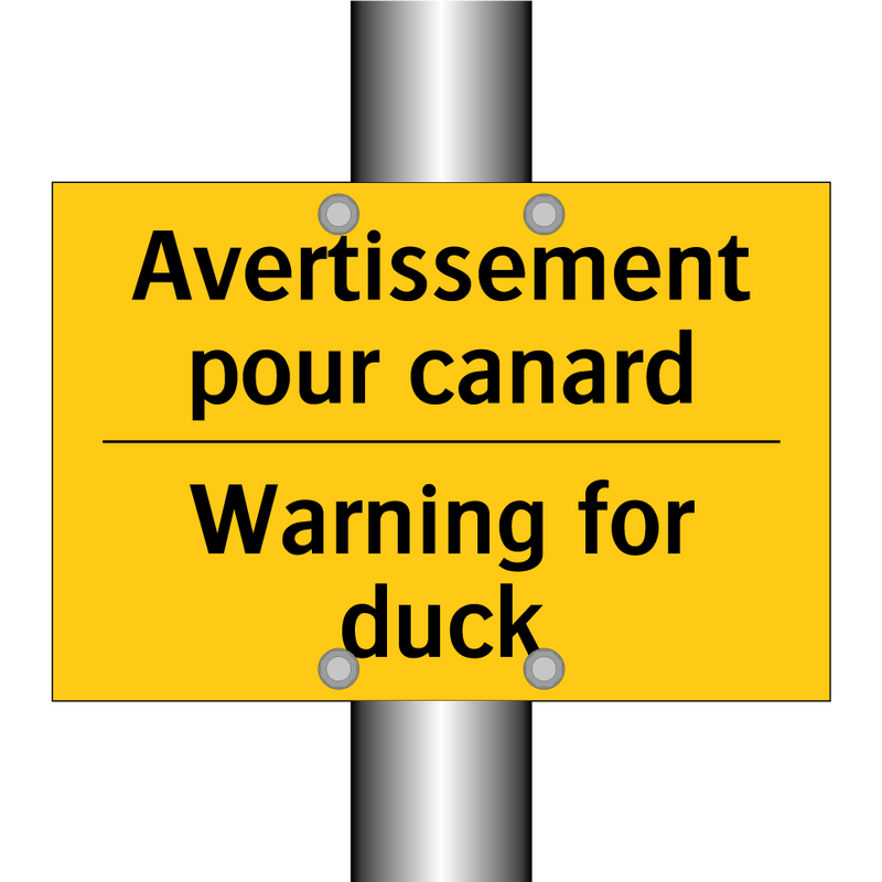 Avertissement pour canard - Warning for duck