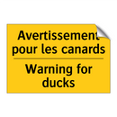 Avertissement pour les canards - Warning for ducks