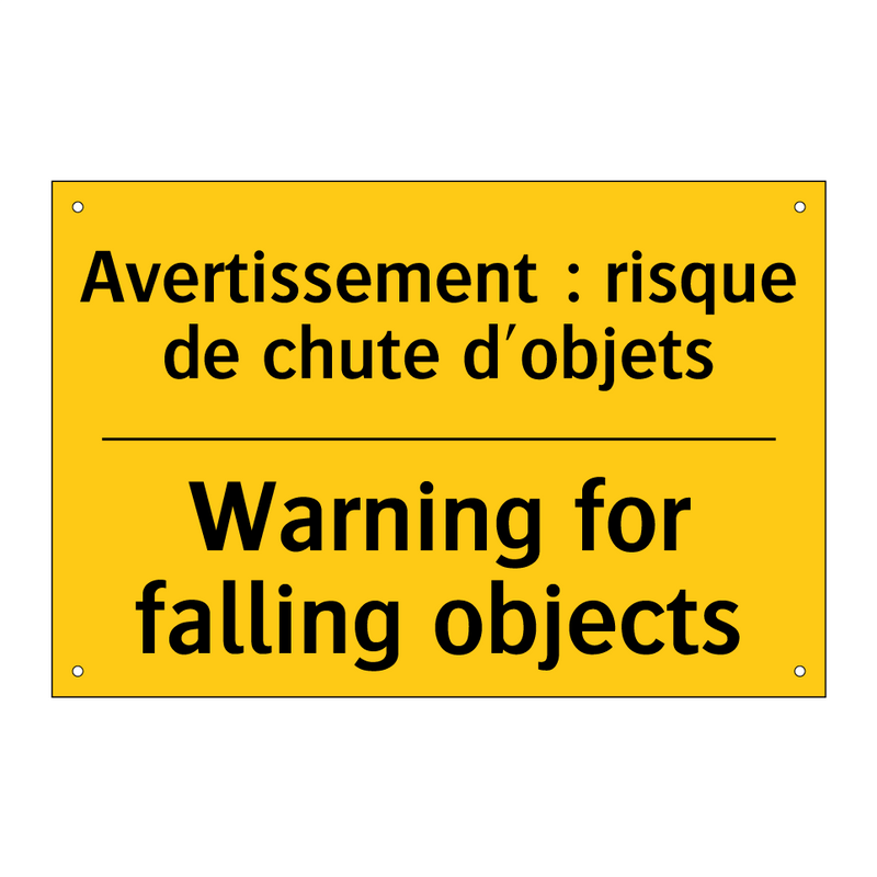 Avertissement : risque de chute  /.../ - Warning for falling objects