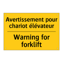Avertissement pour chariot élévateur /.../ - Warning for forklift