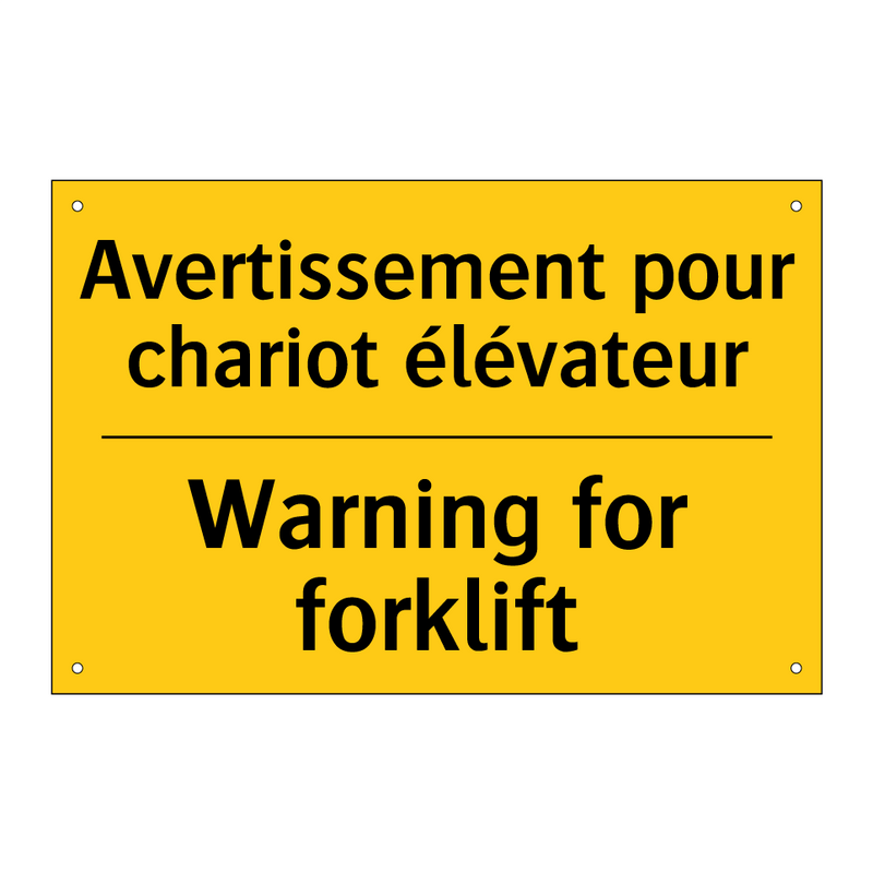 Avertissement pour chariot élévateur /.../ - Warning for forklift