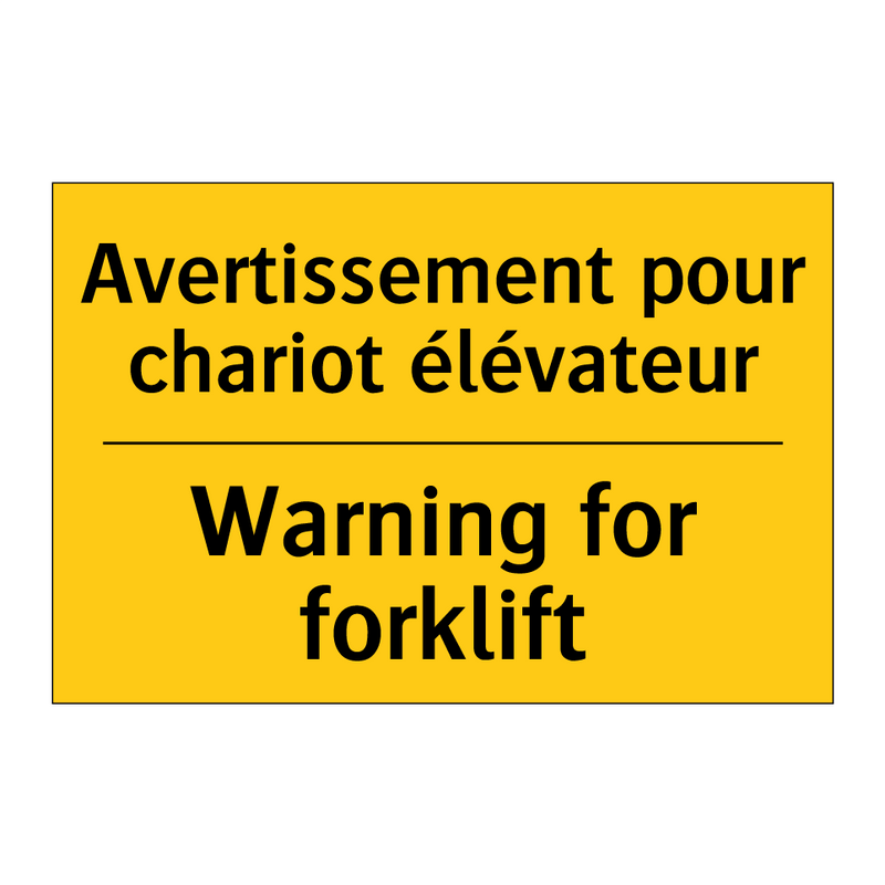 Avertissement pour chariot élévateur /.../ - Warning for forklift