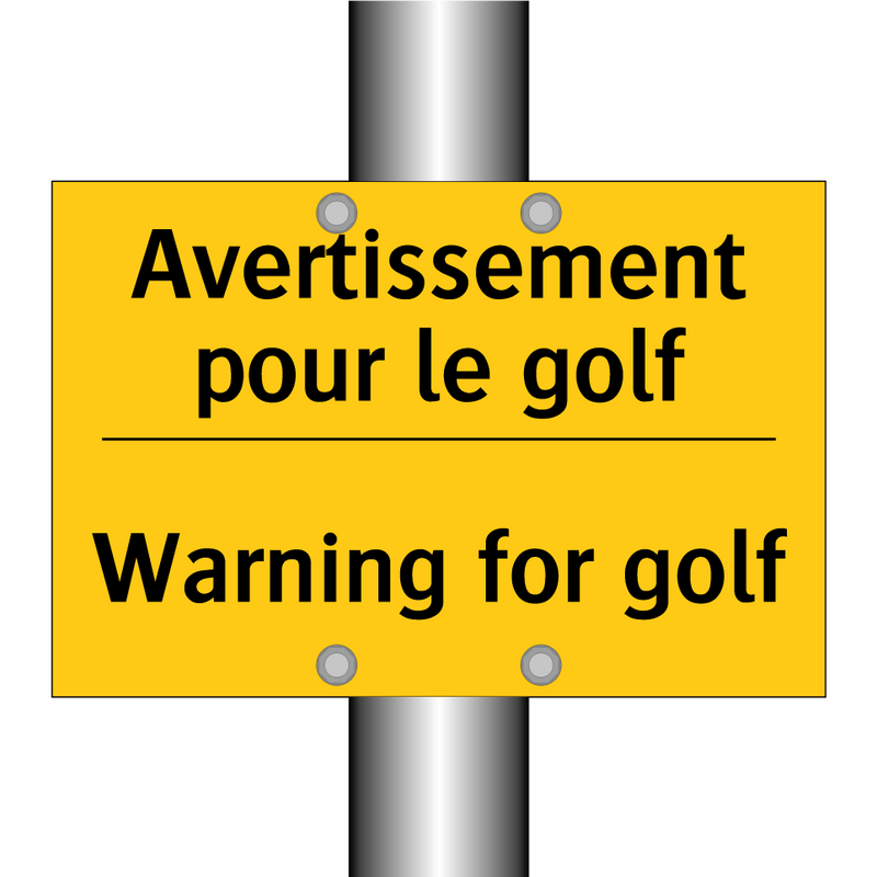 Avertissement pour le golf - Warning for golf