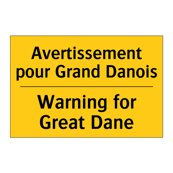Avertissement pour Grand Danois /.../ - Warning for Great Dane