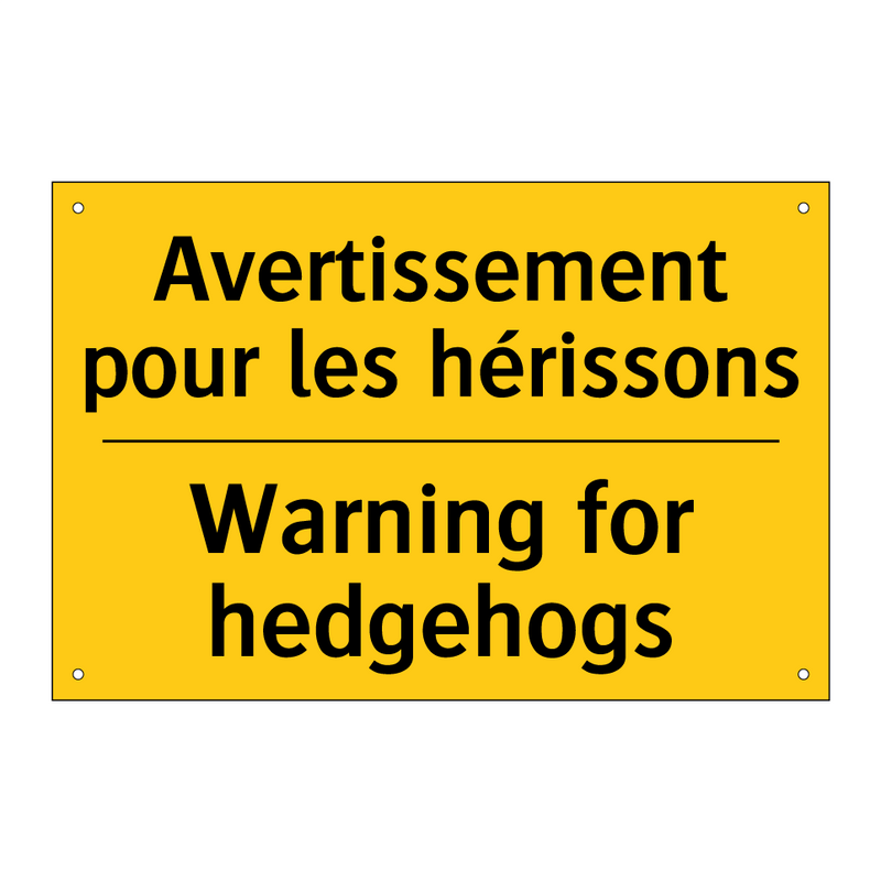 Avertissement pour les hérissons /.../ - Warning for hedgehogs