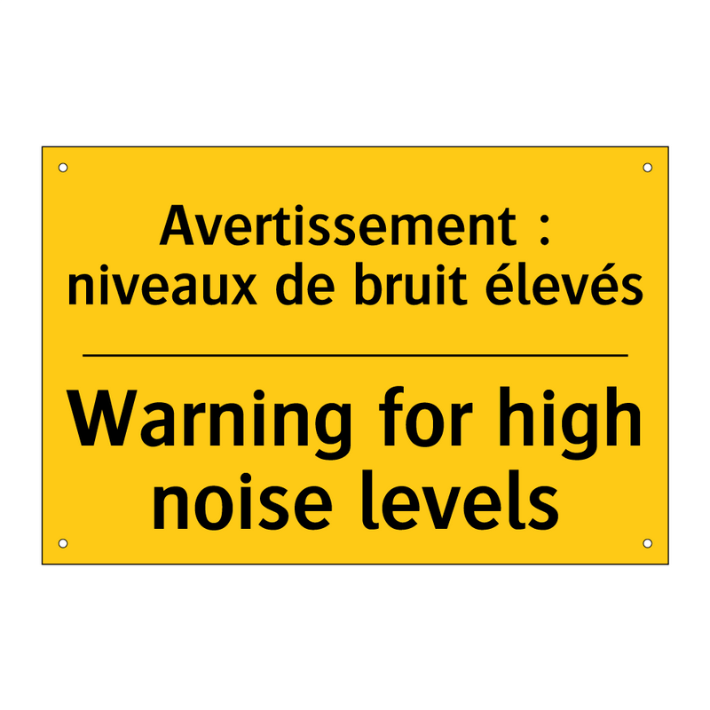 Avertissement : niveaux de bruit  /.../ - Warning for high noise levels