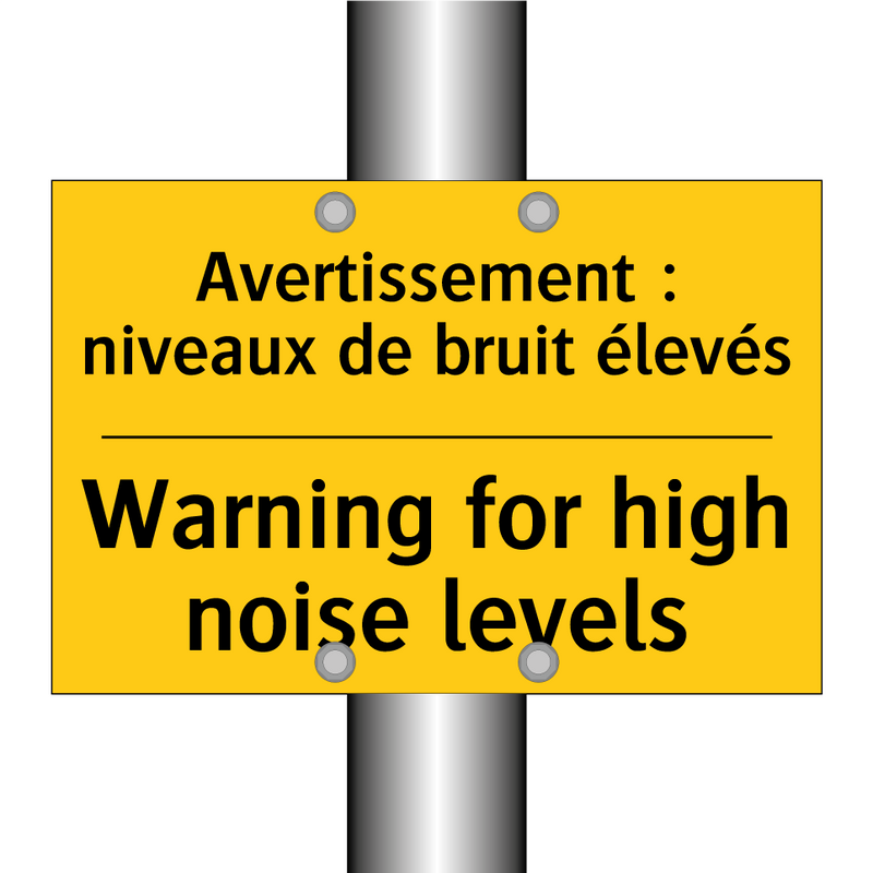Avertissement : niveaux de bruit  /.../ - Warning for high noise levels