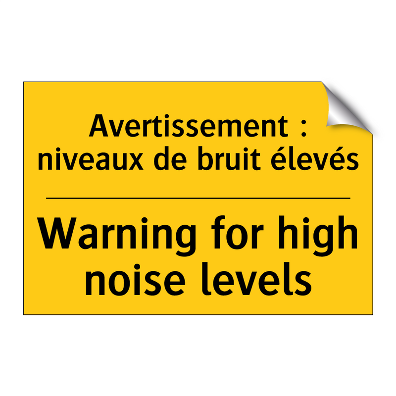 Avertissement : niveaux de bruit  /.../ - Warning for high noise levels