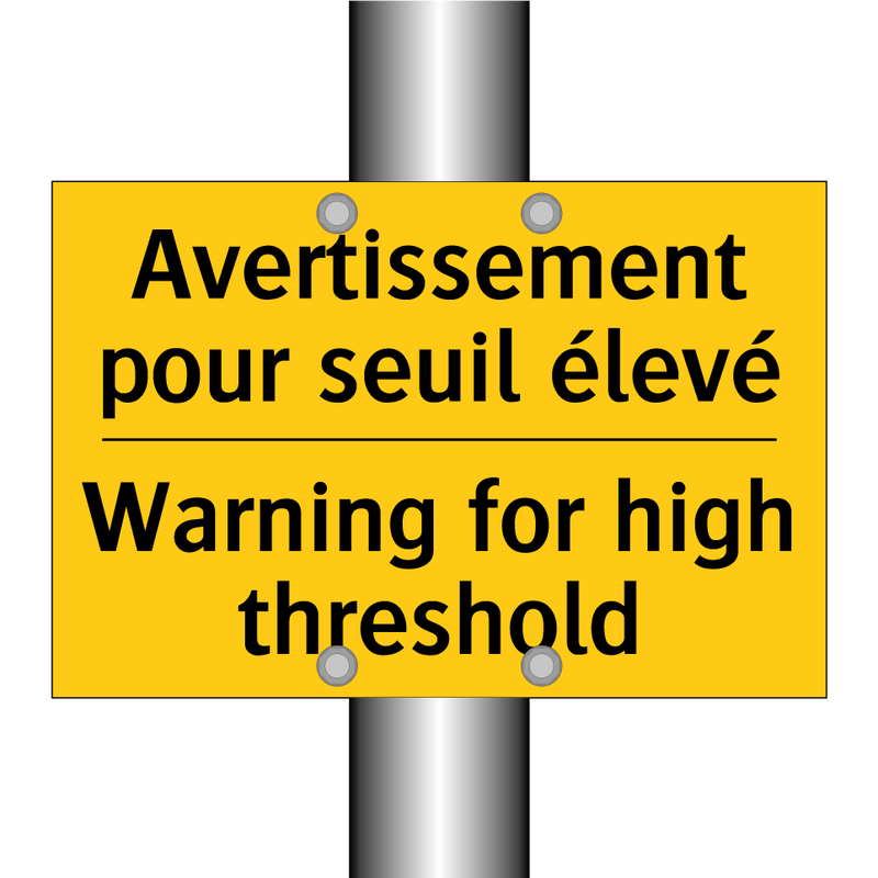 Avertissement pour seuil élevé - Warning for high threshold