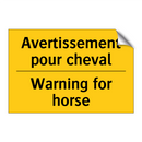 Avertissement pour cheval - Warning for horse