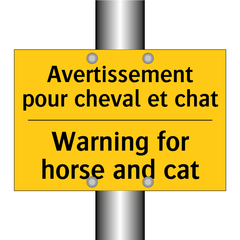 Avertissement pour cheval et chat /.../ - Warning for horse and cat