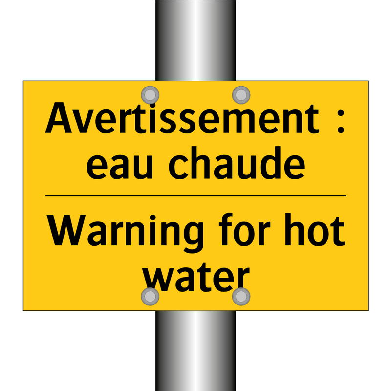 Avertissement : eau chaude - Warning for hot water