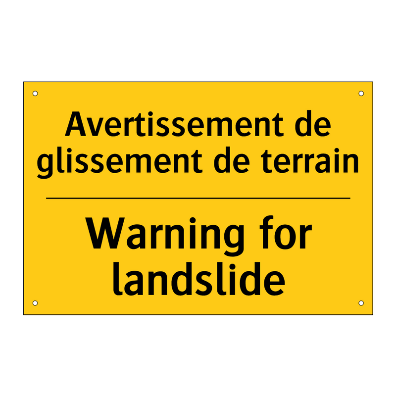 Avertissement de glissement de  /.../ - Warning for landslide