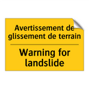 Avertissement de glissement de  /.../ - Warning for landslide