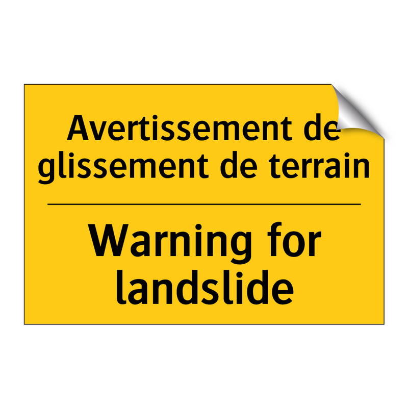 Avertissement de glissement de  /.../ - Warning for landslide