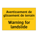 Avertissement de glissement de  /.../ - Warning for landslide