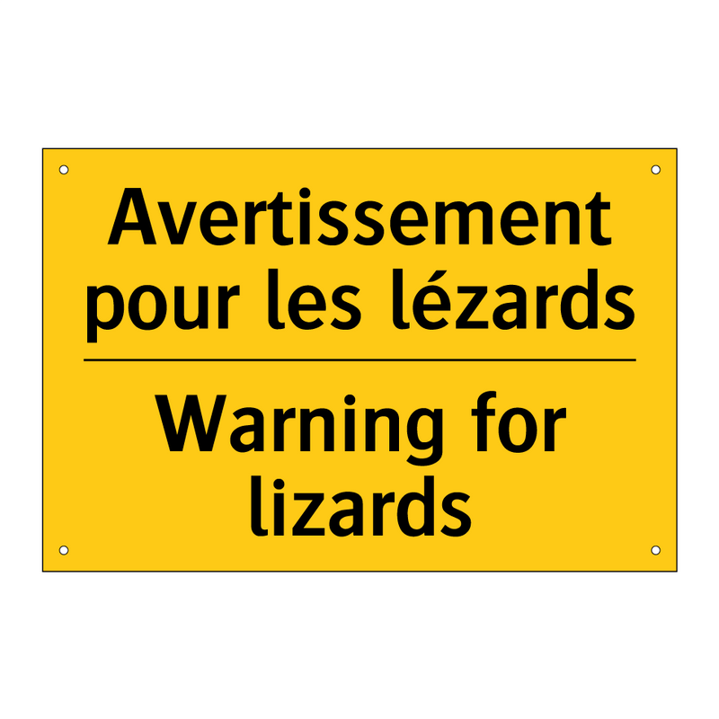 Avertissement pour les lézards - Warning for lizards