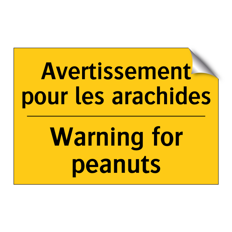 Avertissement pour les arachides /.../ - Warning for peanuts