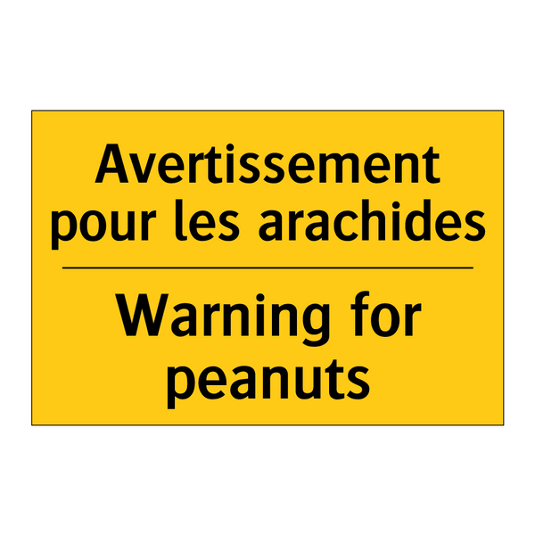 Avertissement pour les arachides /.../ - Warning for peanuts