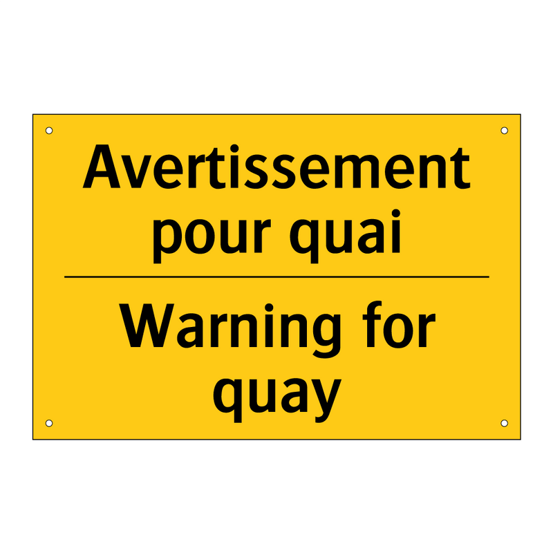 Avertissement pour quai - Warning for quay