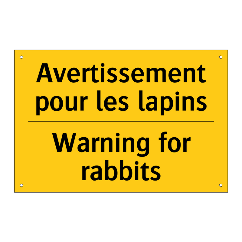 Avertissement pour les lapins - Warning for rabbits