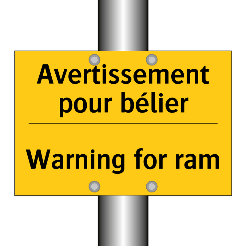 Avertissement pour bélier - Warning for ram