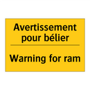 Avertissement pour bélier - Warning for ram