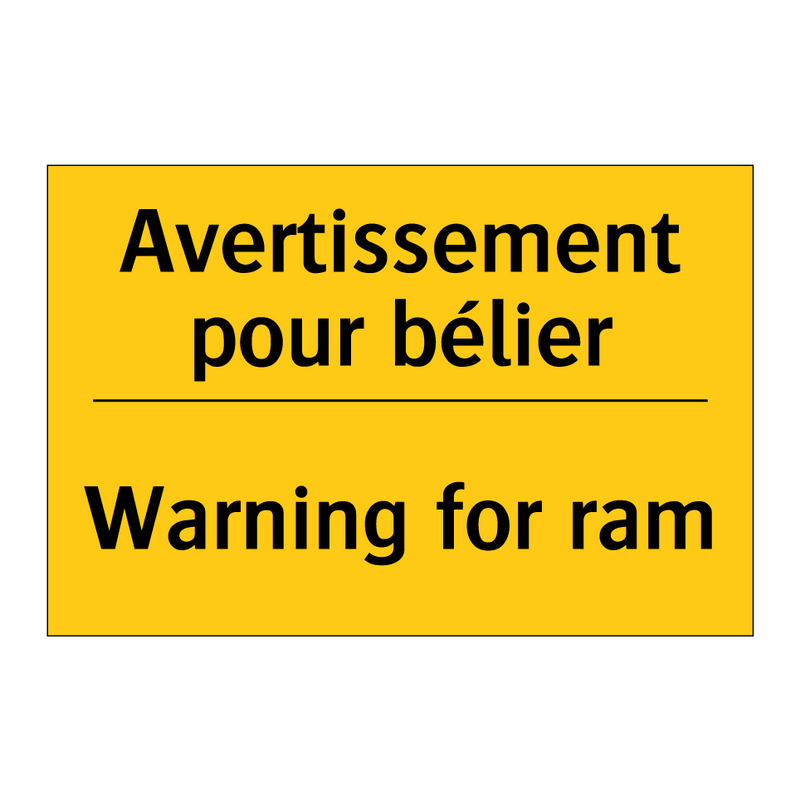 Avertissement pour bélier - Warning for ram