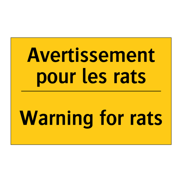 Avertissement pour les rats - Warning for rats