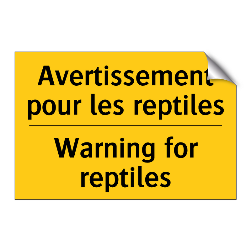 Avertissement pour les reptiles /.../ - Warning for reptiles