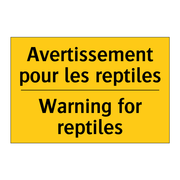 Avertissement pour les reptiles /.../ - Warning for reptiles