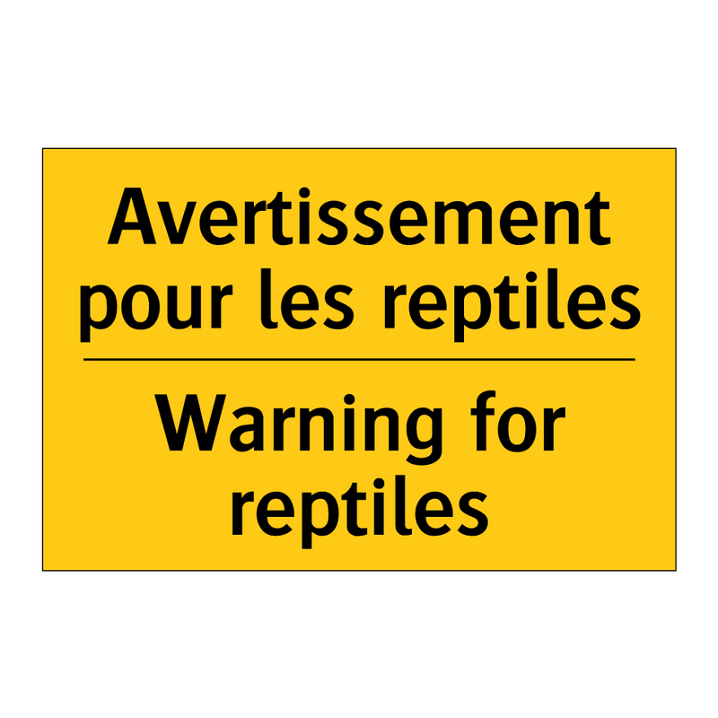 Avertissement pour les reptiles /.../ - Warning for reptiles