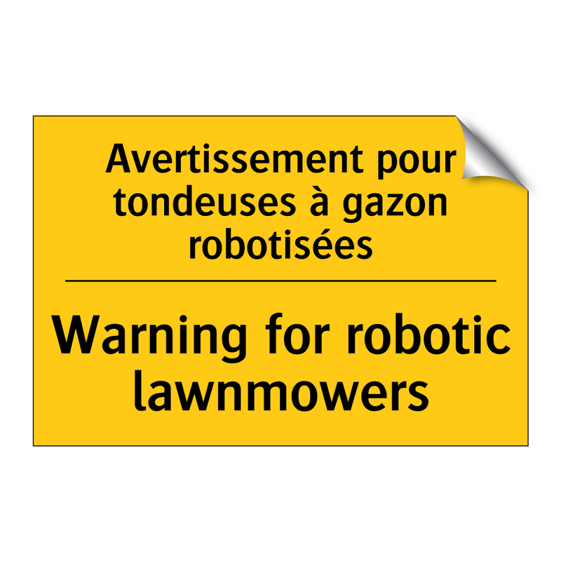 Avertissement pour tondeuses à  /.../ - Warning for robotic lawnmowers
