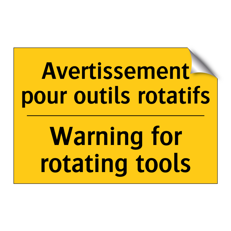 Avertissement pour outils rotatifs /.../ - Warning for rotating tools