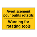 Avertissement pour outils rotatifs /.../ - Warning for rotating tools
