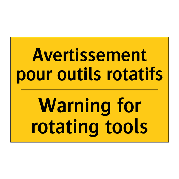 Avertissement pour outils rotatifs /.../ - Warning for rotating tools