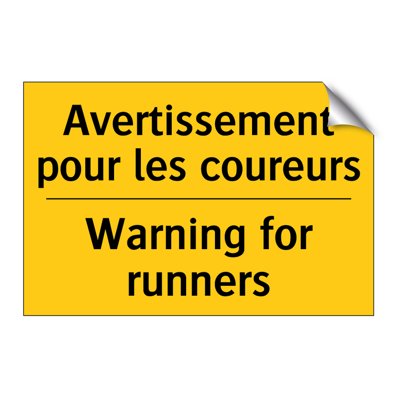 Avertissement pour les coureurs /.../ - Warning for runners