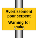Avertissement pour serpent - Warning for snake