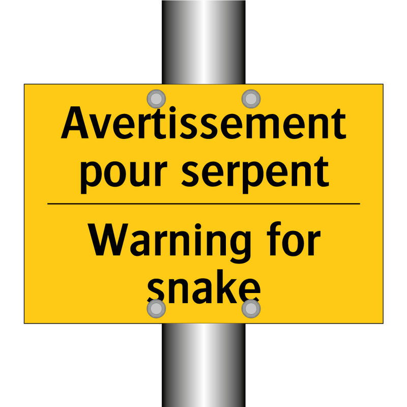Avertissement pour serpent - Warning for snake